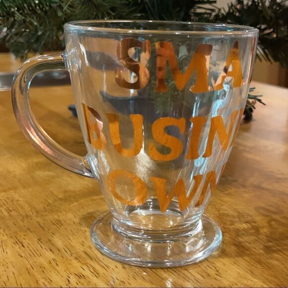 NWT Wool + Pepper Co. Small Business Owner Glass Coffee Mug - Picture 1 of 5